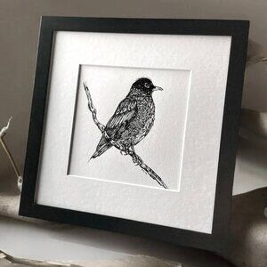 Original Art. Bird Illustration. Matted